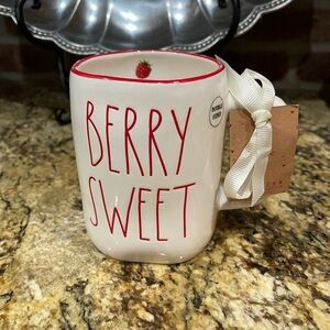 Rae Dunn Berry Sweet mug - Brand new 19.5 oz -  raspberry vine floral design NEW